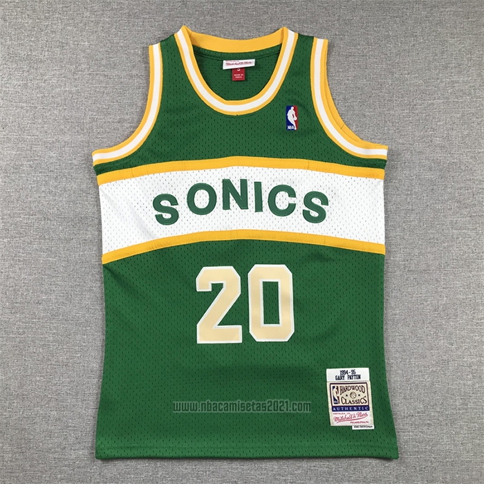Camiseta Nino Seattle SuperSonics Gary Payton #20 Historic Retro Verde